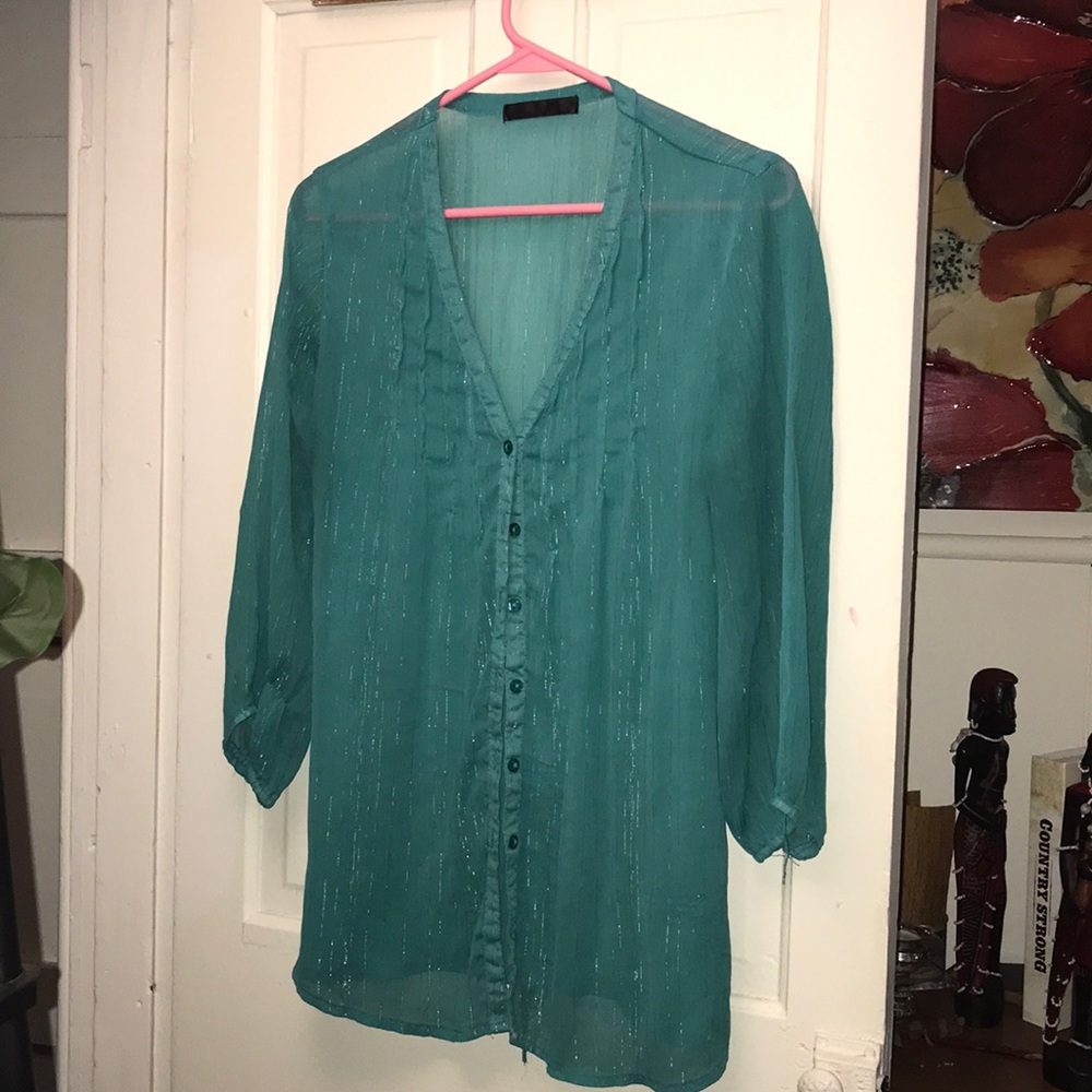 Teal dress top